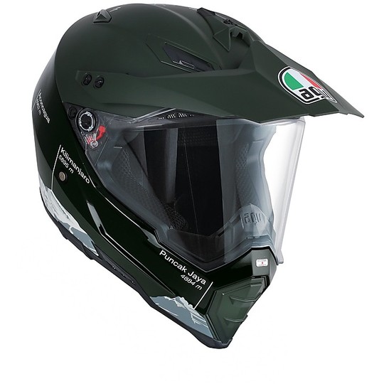 Moto Cross Enduro Helm AGV AX-8 Dual Evo Multi Wilde Frontier Militärgrün