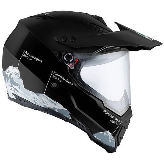 Moto Cross Enduro Helm AGV AX-8 Dual Evo Multi Wilde Frontier Schwarz Weiß