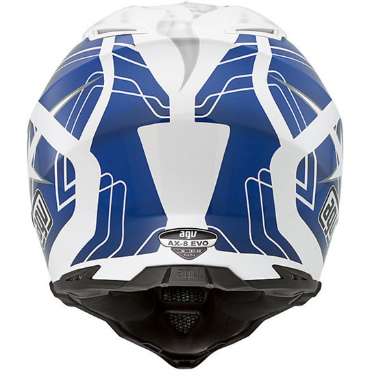 Moto Cross Enduro Helm AGV AX-8 Evo Flagstar Weiß / Blau