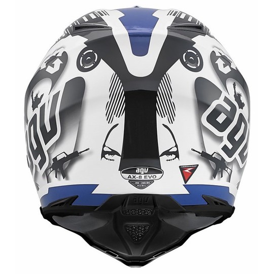 Moto Cross Enduro-Helm AGV AX-8 Evo Multi Cool Blue White Black