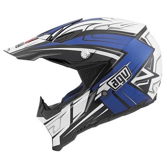 Moto Cross Enduro-Helm AGV AX-8 Evo Werks Multi Schwarz Blau