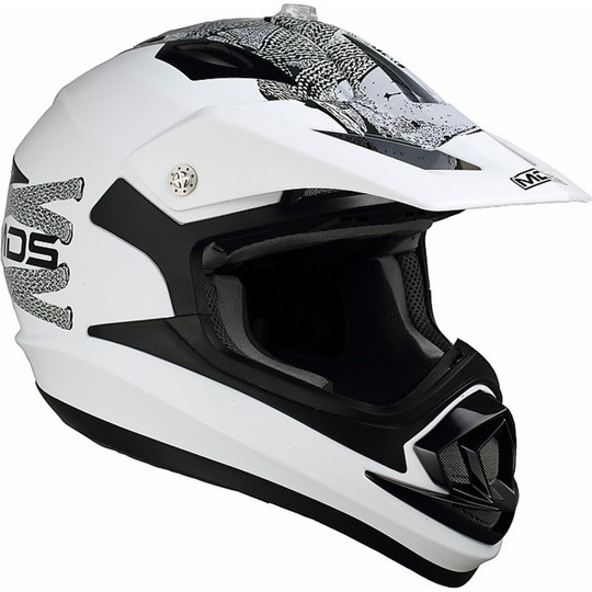 Moto Cross Enduro Helm Agv MDS ONOFF Multi Schnürschuhe Weiß