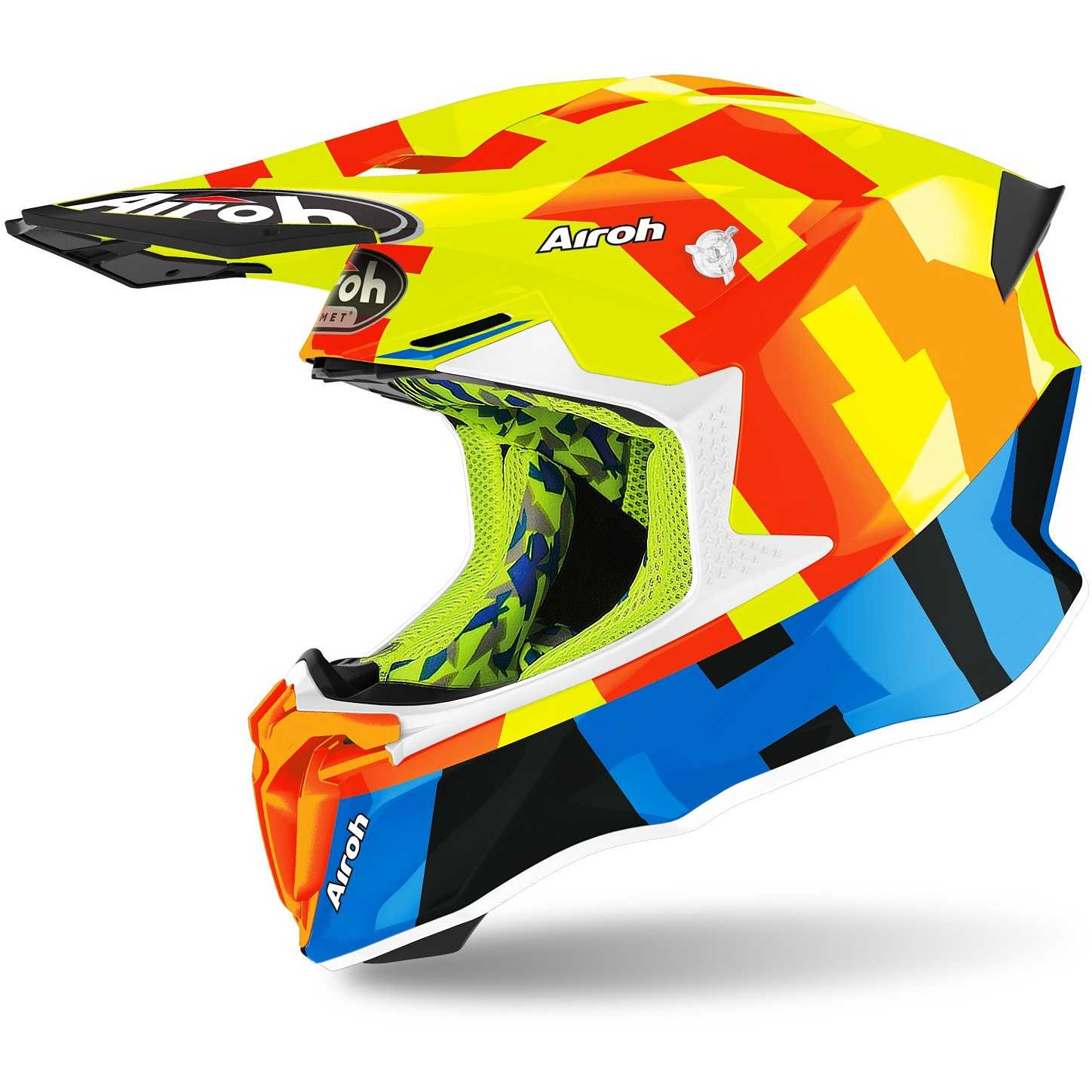 2020 Airoh Twist 2.0 Motocross Enduro Offroad Motorrad Helm-Rahmen Gelb glänzend 