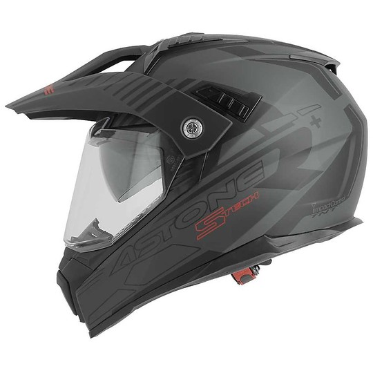Moto Cross Enduro Helm Astone Crossmax S-Tech Matt Black