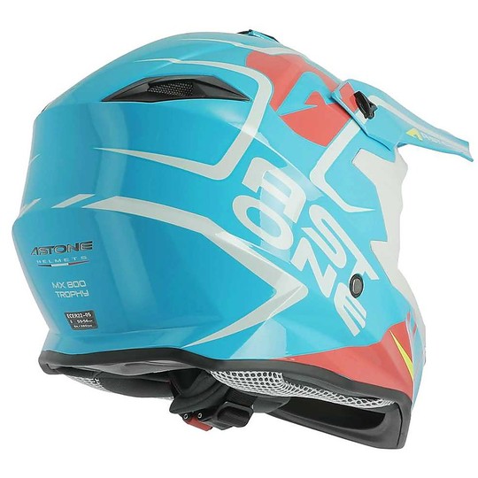 Moto Cross Enduro Helm Astone MX800 Trophy Blau