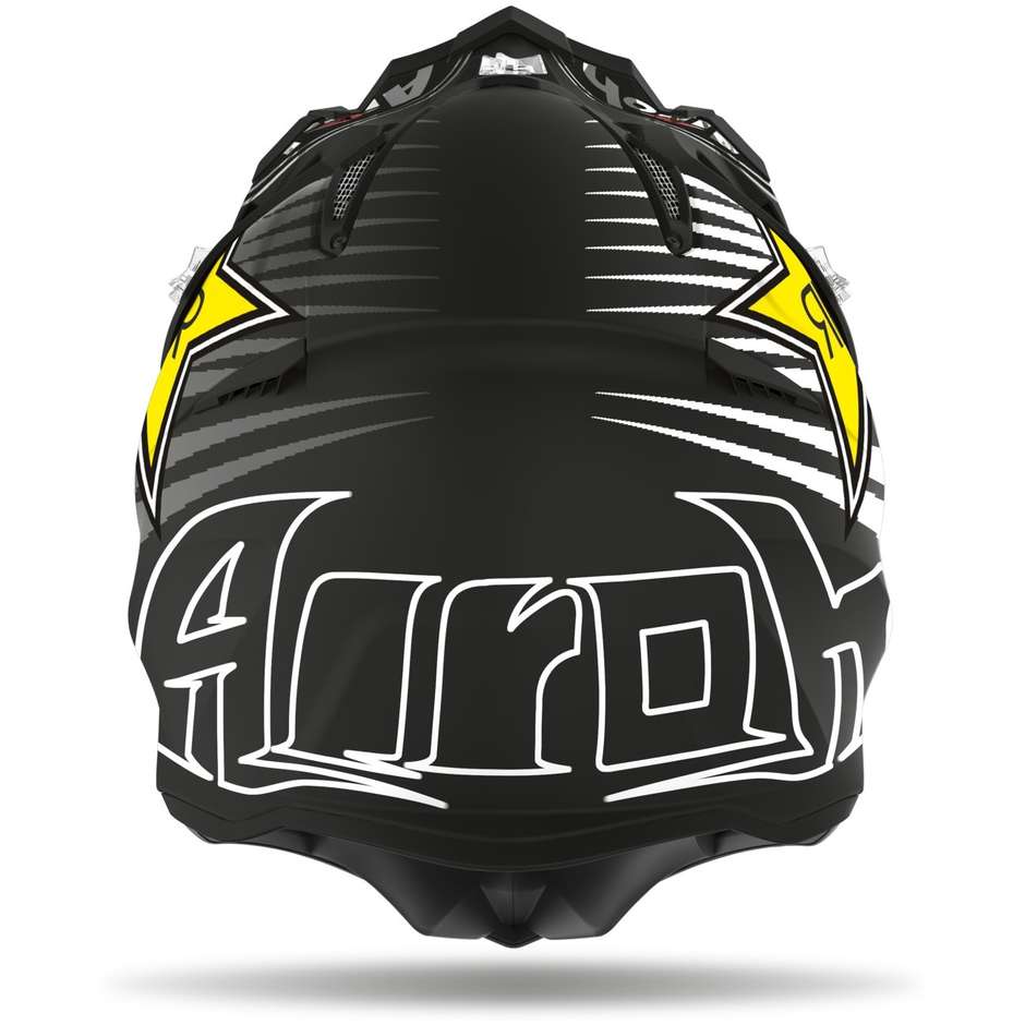 Moto Cross Enduro Helm aus Airoh Fiber AVIATOR ACE Rockstar undurchsichtig