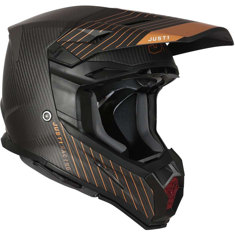 Moto Cross Enduro Helm aus Carbon Just1 J22 10th ANNIVERSARY Bronze Schwarz Weiß Carbon