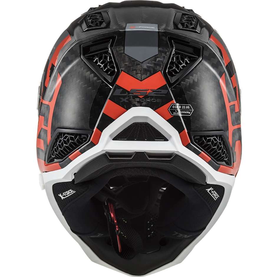 Moto Cross Enduro Helm aus Carbon Ls2 MX703 X-FORCE BARRIER Gelb Fluo Rot