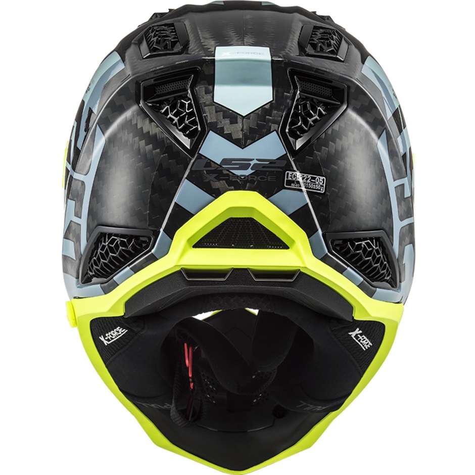 Moto Cross Enduro Helm aus Carbon Ls2 MX703 X-FORCE BARRIER Himmelblau