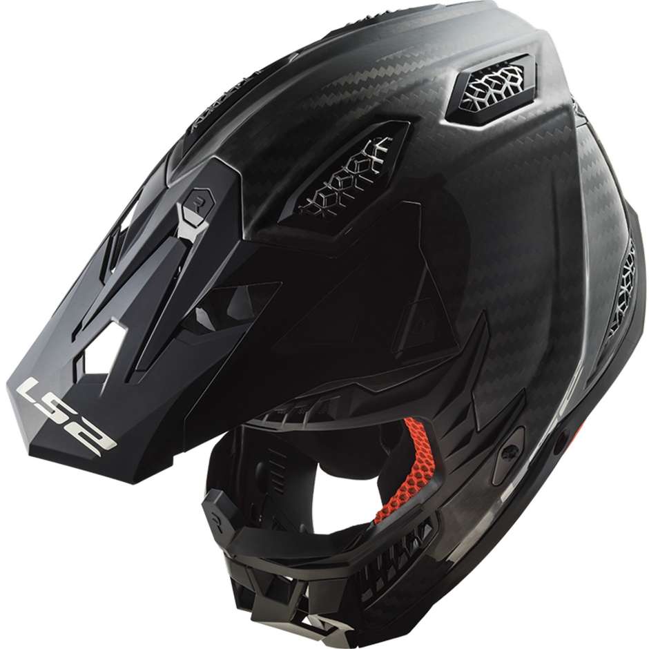 Moto Cross Enduro Helm aus Carbon Ls2 MX703 X-FORCE Solid Glossy Carbon
