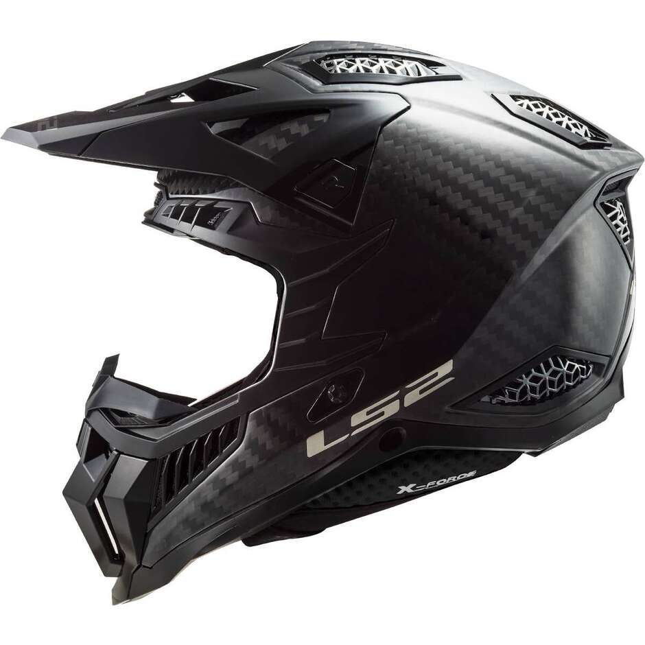 Moto Cross Enduro Helm aus Carbon Ls2 MX703 X-FORCE Solid Glossy Carbon