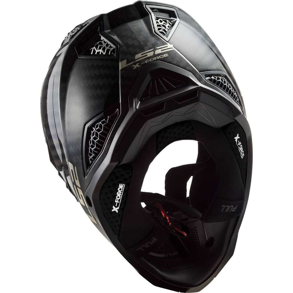 Moto Cross Enduro Helm aus Carbon Ls2 MX703 X-FORCE Solid Glossy Carbon