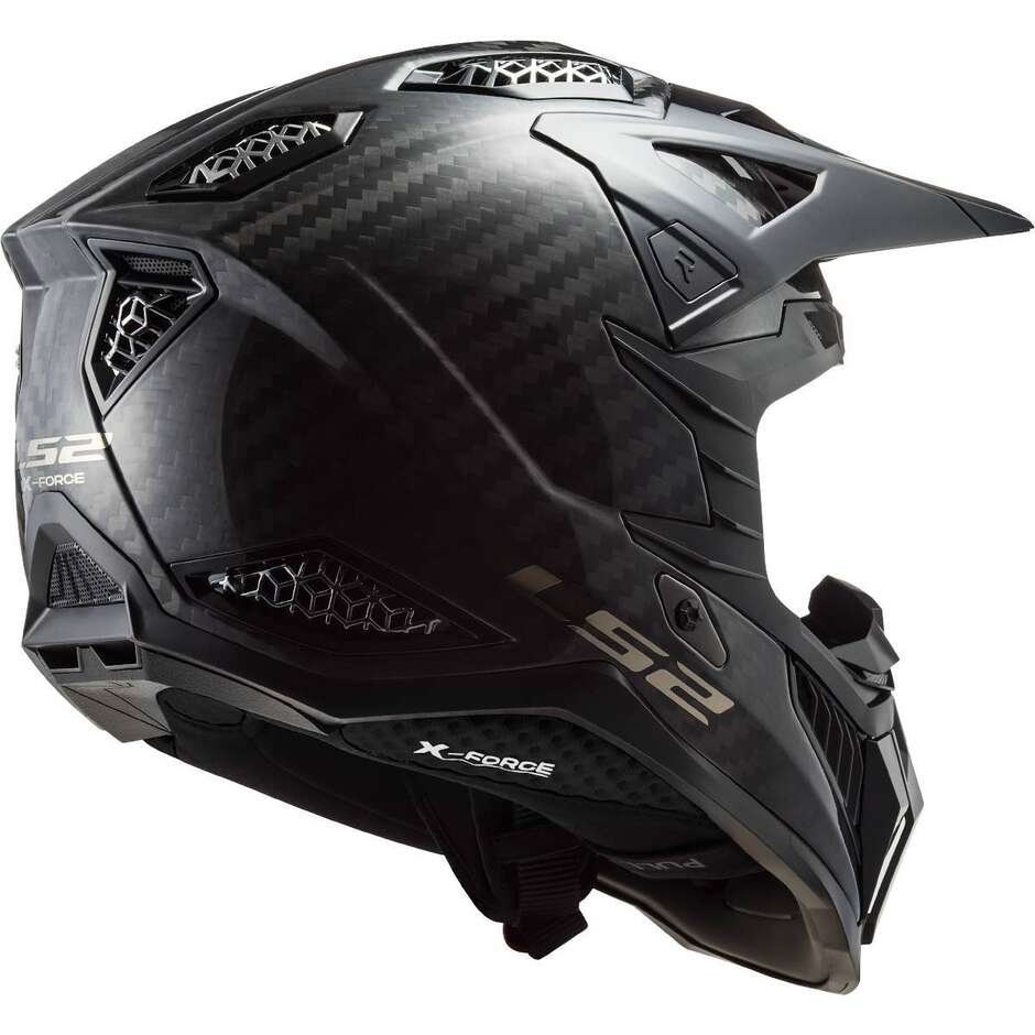 Moto Cross Enduro Helm aus Carbon Ls2 MX703 X-FORCE Solid Glossy Carbon