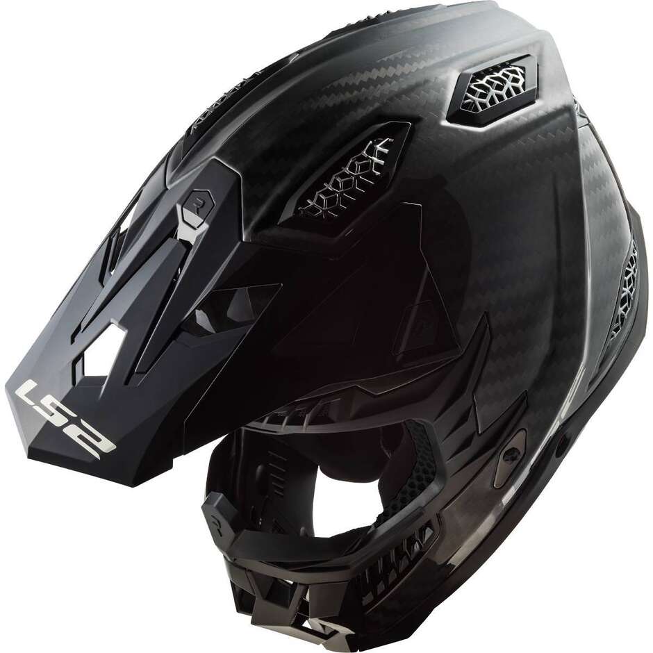 Moto Cross Enduro Helm aus Carbon Ls2 MX703 X-FORCE Solid Glossy Carbon