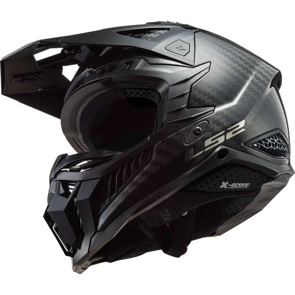 Moto Cross Enduro Helm aus Carbon Ls2 MX703 X-FORCE Solid Glossy Carbon