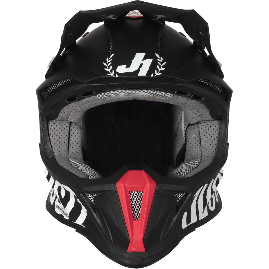 Moto Cross Enduro Helm aus Faser Just1 J18 OLD SCHOOL Mattschwarz