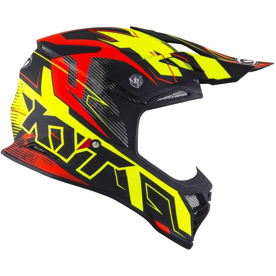 Moto Cross Enduro Helm aus Faser KYT SKYHAWK DIGGER Matt Gelb Orange