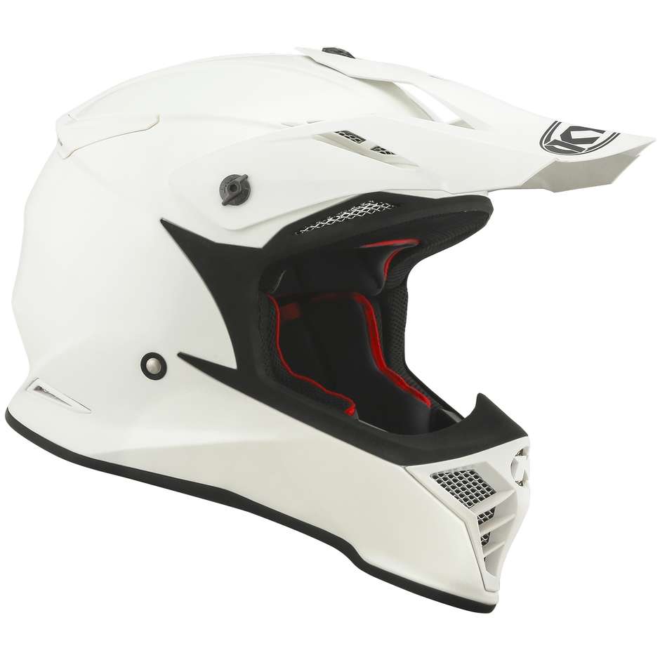 Moto Cross Enduro Helm aus Faser KYT SKYHAWK PLAIN Weiß