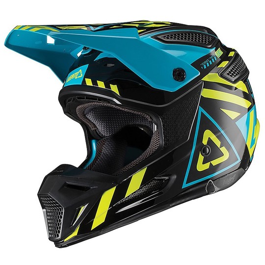 Moto Cross Enduro Helm aus Fiberleatt GPX 5.5 V19.1 Black Lime