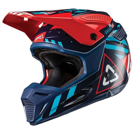 Moto Cross Enduro Helm aus Fiberleatt GPX 5.5 V19.1 Blue Ink