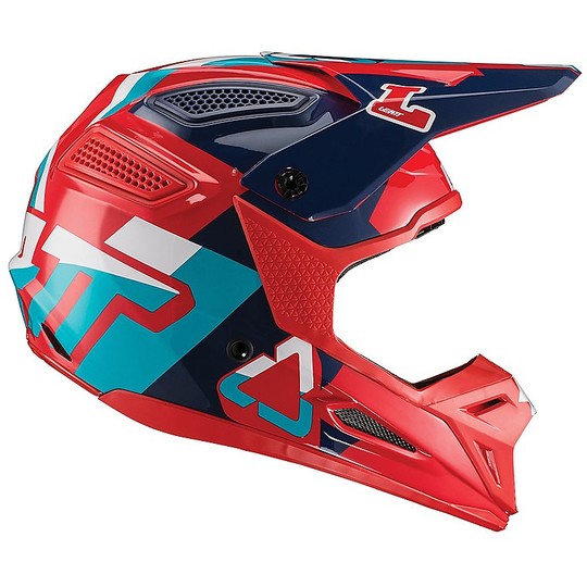 Moto Cross Enduro-Helm aus Fiberleatt GPX 5.5 V19.1 Red Teal