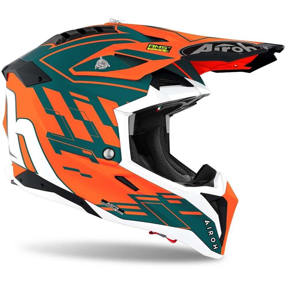 Moto Cross Enduro Helm aus HPC Faser Airoh AVIATOR 3 Rampage Orange