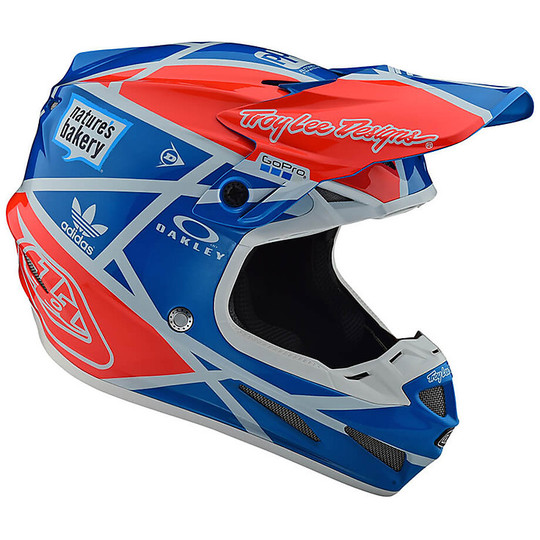 Moto Cross Enduro Helm aus Troy Fiber Lee Designs aus SE4 Composite METRIC Ocean