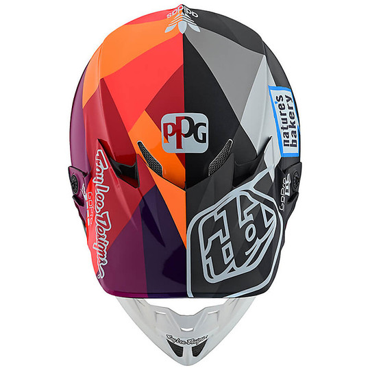 Moto Cross Enduro Helm aus Troy Lee Designs SE4 Fiber Composite JET Rot Schwarz