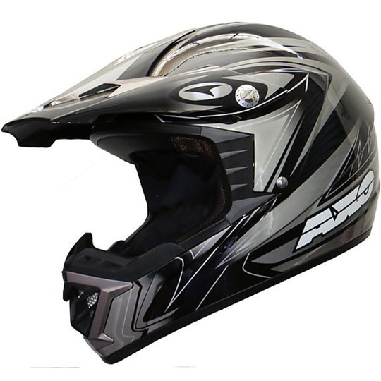 Moto Cross Enduro Helm Axo Modell MX STORE Schwarz Weiß