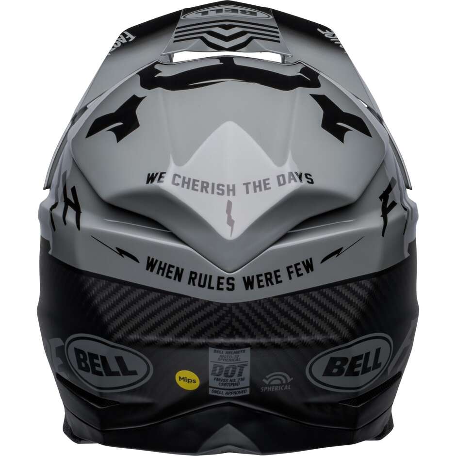 Moto Cross Enduro Helm Bell MOTO-10 SPHERICAL FASTHOUSE BMF Grau Matt glänzend Schwarz