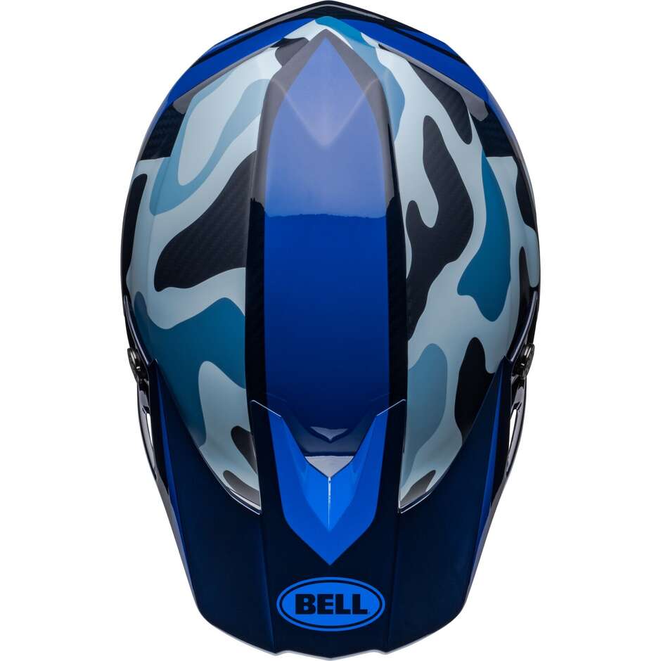Moto Cross Enduro Helm Bell MOTO-10 SPHERICAL FERRANDIS MECHANT Blau Matt glänzend Blau