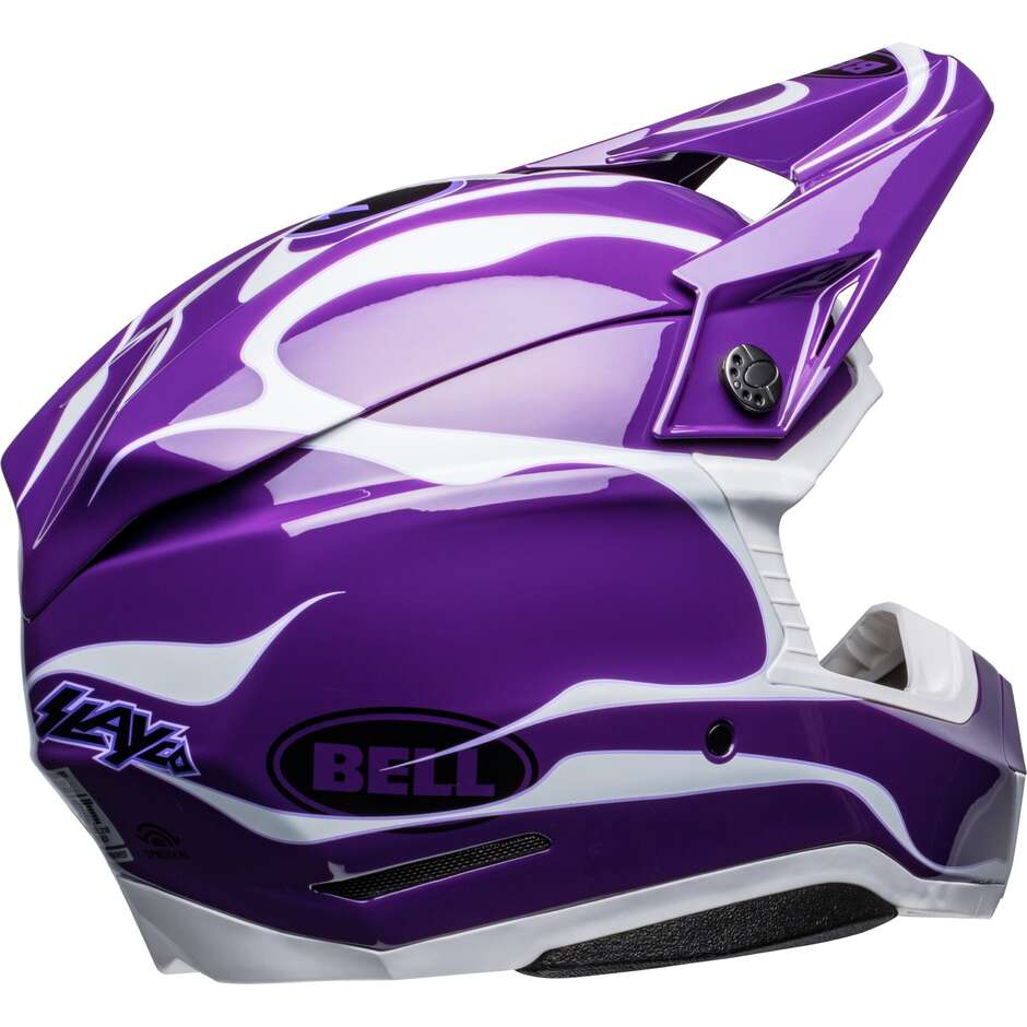Moto Cross Enduro Helm Bell MOTO-10 SPHERICAL SLAYCO PURPLE Weiß