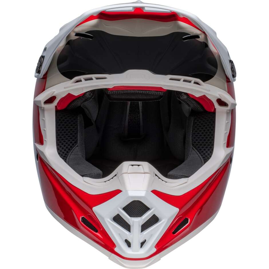 Moto Cross Enduro Helm Bell MOTO-9s FLEX HELLO COUSTEAU REEF Weiß Rot Matt