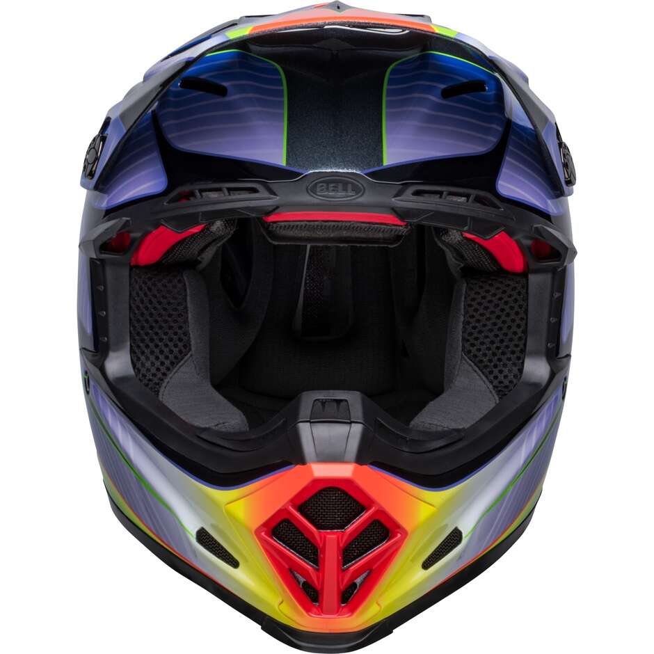 Moto Cross Enduro Helm Bell MOTO-9s FLEX PRO CIRCUIT 23 METALLIC FLAKE Silber