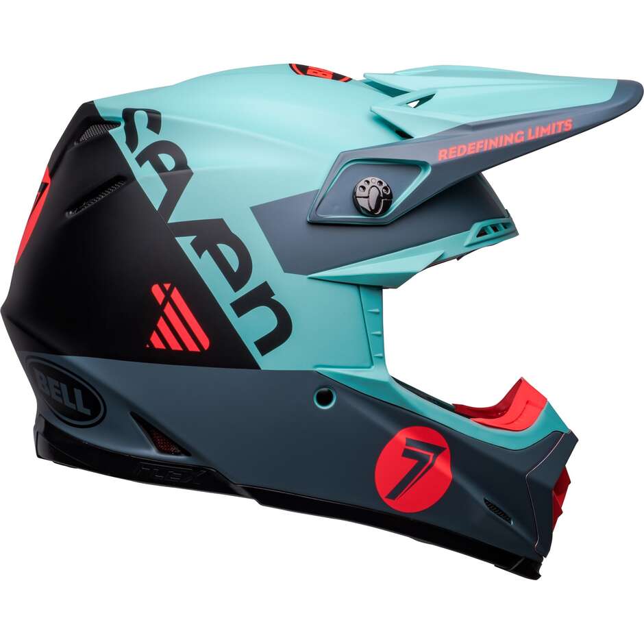 Moto Cross Enduro Helm Bell MOTO-9s FLEX SEVEN VANGUARD Wasser Mattschwarz