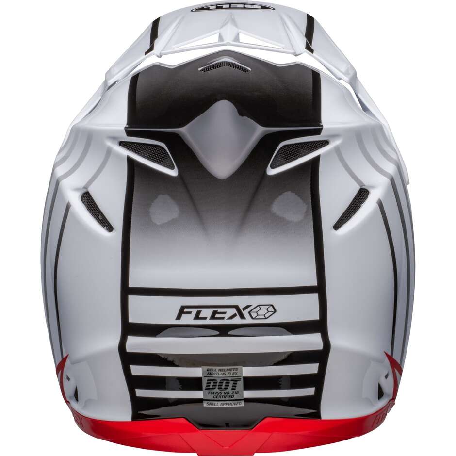 Moto Cross Enduro Helm Bell MOTO-9s FLEX SPRINT Weiß Rot Matt glänzend