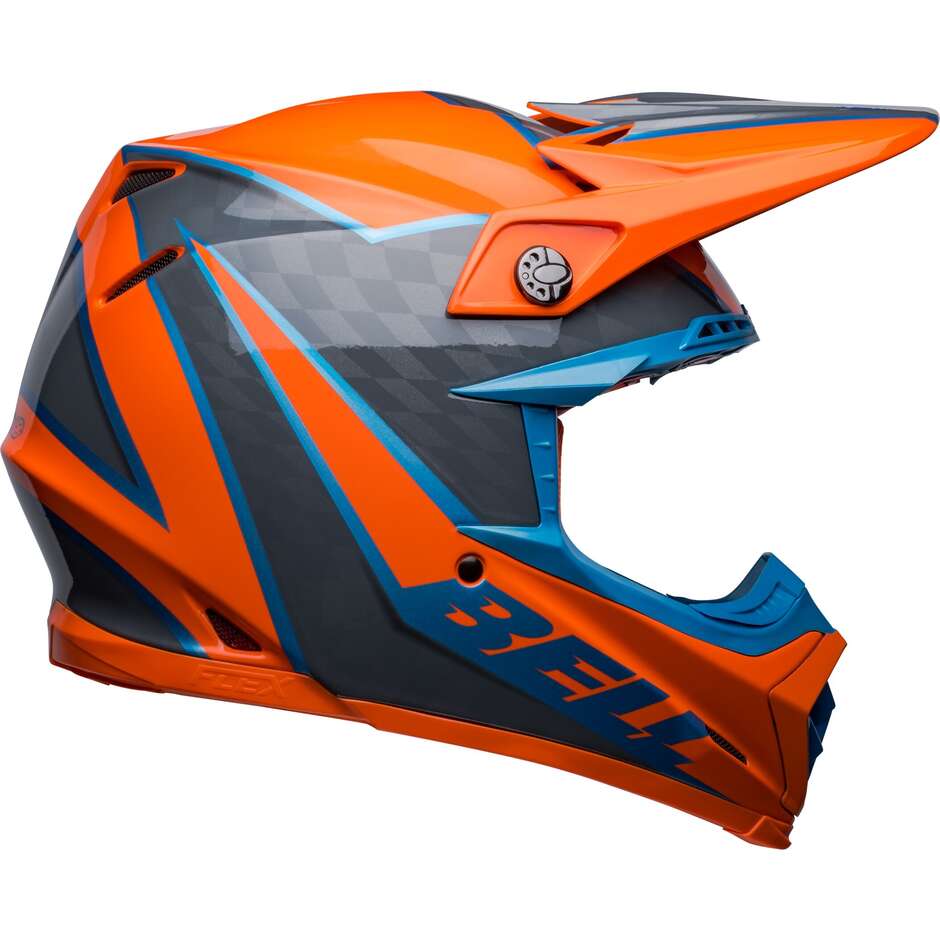 Moto Cross Enduro Helm Bell MOTO-9s FLEX SPRITE Orange Grau