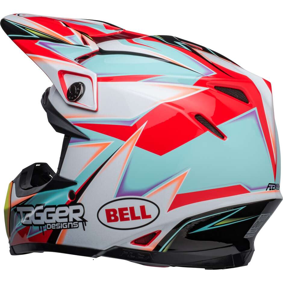 Moto Cross Enduro Helm Bell MOTO-9s FLEX TAGGER EDGE White Water