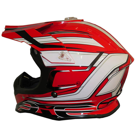 Moto Cross Enduro-Helm-Eins-Rennen Tiger Rot-Weiß Neu