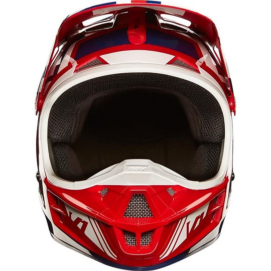 Moto Cross Enduro Helm Fox V1 Falcon Rot Weiß
