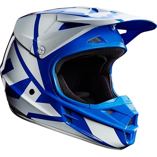 Moto Cross Enduro Helm Fox V1 MX Blau-Rennen