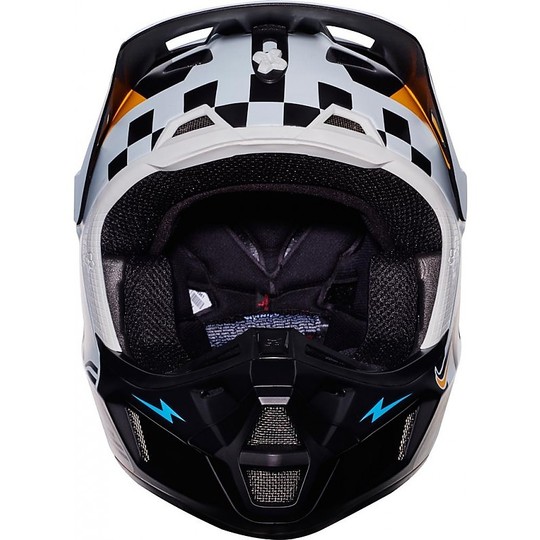Moto Cross Enduro Helm Fox V2 Rohr Fibre Weiß