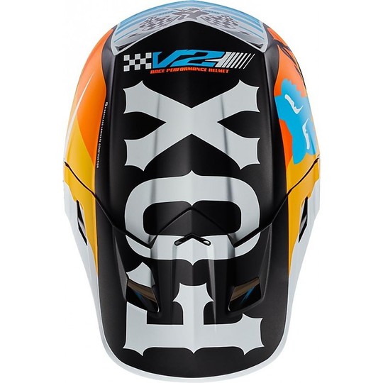 Moto Cross Enduro Helm Fox V2 Rohr Fibre Weiß