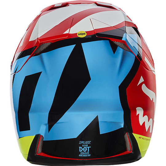 Moto Cross Enduro Helm Fox V3 Creo Fiber Red