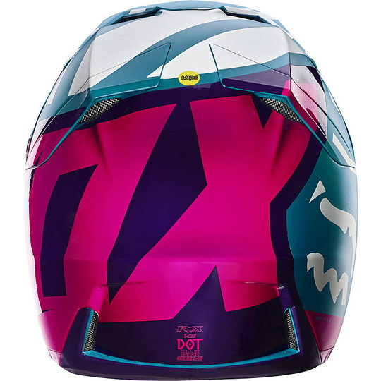 Moto Cross Enduro Helm Fox V3 Creo Fiber Teal