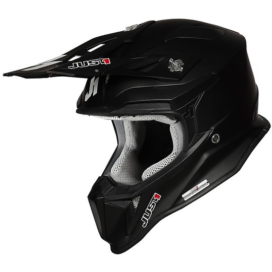 Moto Cross Enduro Helm In Fiber Just1 J18 SOLID Matt Schwarz