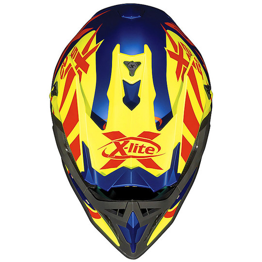 Moto Cross Enduro Helm in X-Lite X-502 Faser Xtream 018 Cayman Matt Blau