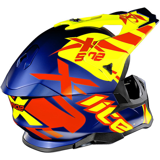 Moto Cross Enduro Helm in X-Lite X-502 Faser Xtream 018 Cayman Matt Blau