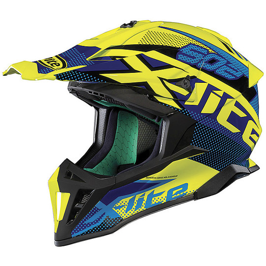 Moto Cross Enduro Helm in X-Lite X-502 Resistencia Faser 023 Gelb Led
