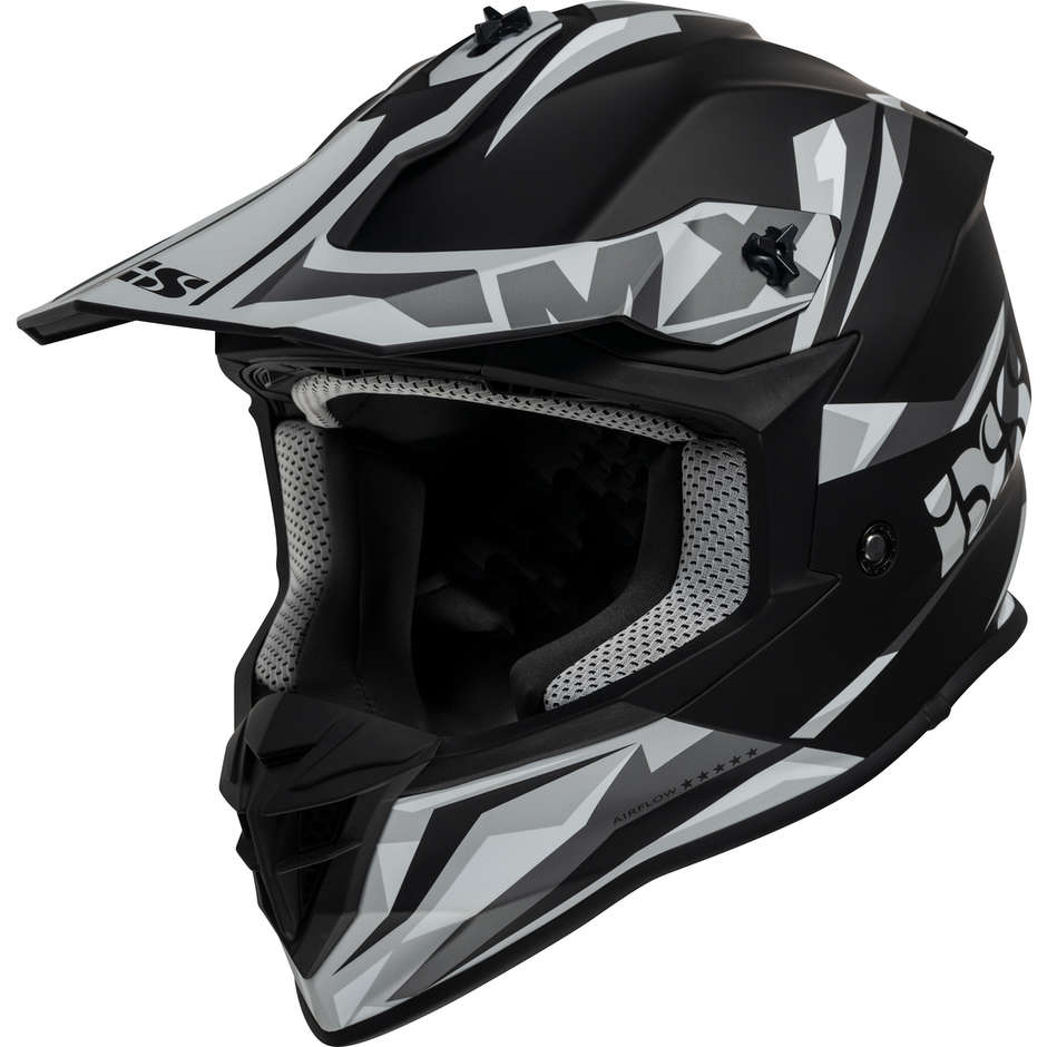 Moto Cross Enduro Helm Ixs 362 2.0 Matt Schwarz Grau